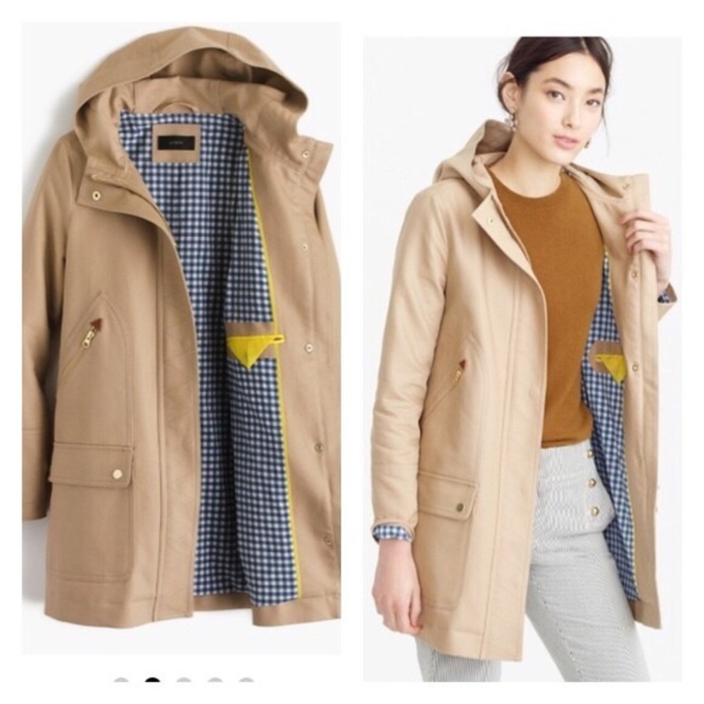 Rare! J Crew • Gingham Lined Chateau Coat